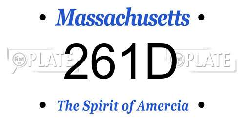 261D Massachusetts License Plate