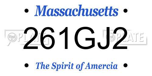 261GJ2 Massachusetts License Plate