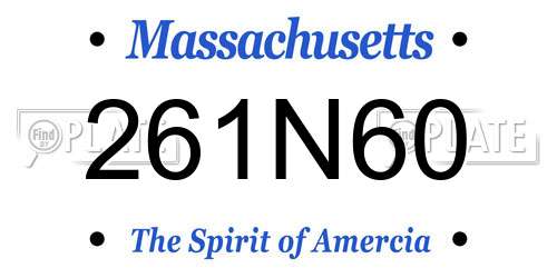 261N60 Massachusetts License Plate