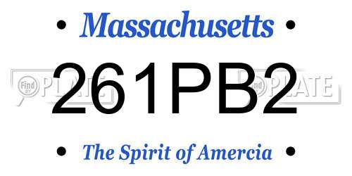 261PB2 Massachusetts License Plate