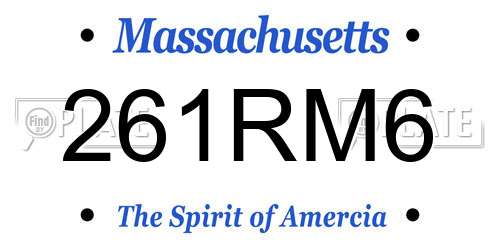 261RM6 Massachusetts License Plate