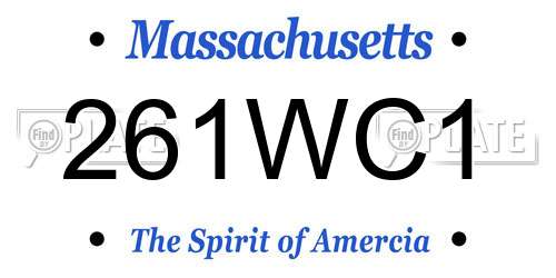 261WC1 Massachusetts License Plate