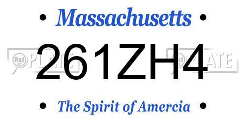 261ZH4 Massachusetts License Plate