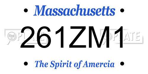 261ZM1 Massachusetts License Plate