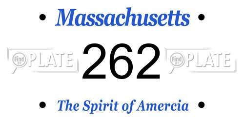 262 Massachusetts License Plate