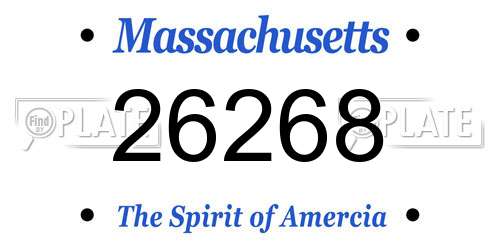 26268 Massachusetts License Plate