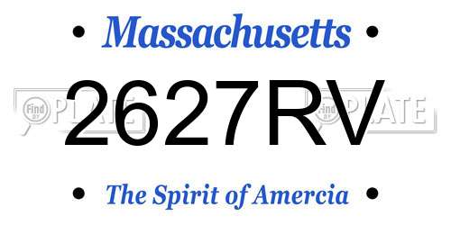 2627RV Massachusetts License Plate