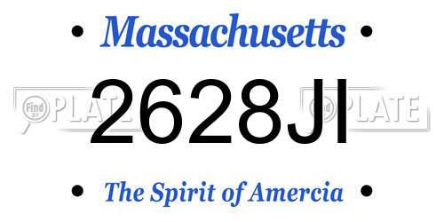 2628JI Massachusetts License Plate