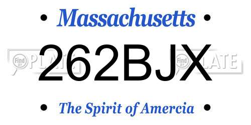 262BJX Massachusetts License Plate