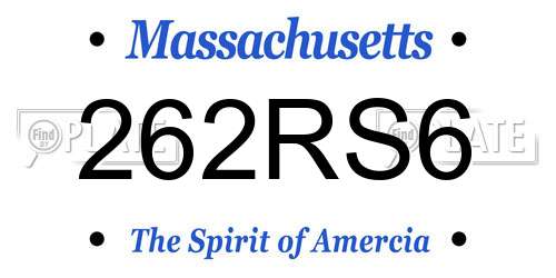 262RS6 Massachusetts License Plate