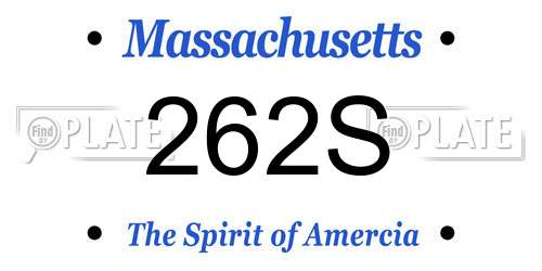262S Massachusetts License Plate