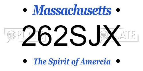 262SJX Massachusetts License Plate