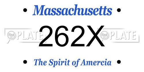 262X Massachusetts License Plate
