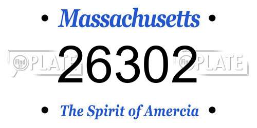 26302 Massachusetts License Plate
