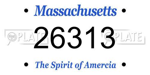 26313 Massachusetts License Plate