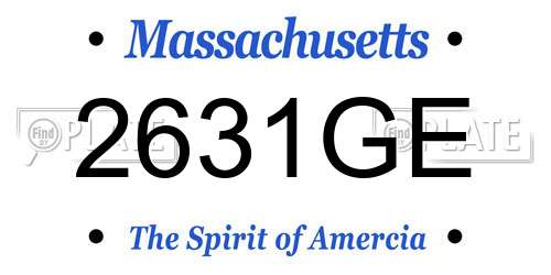 2631GE Massachusetts License Plate