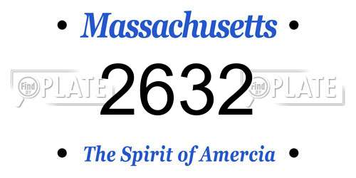 2632 Massachusetts License Plate