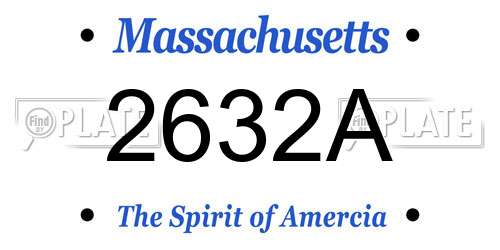 2632A Massachusetts License Plate