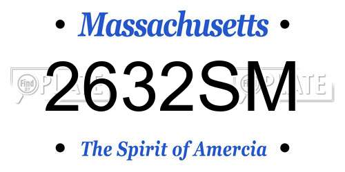2632SM Massachusetts License Plate