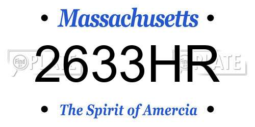 2633HR Massachusetts License Plate
