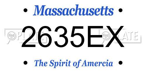 2635EX Massachusetts License Plate