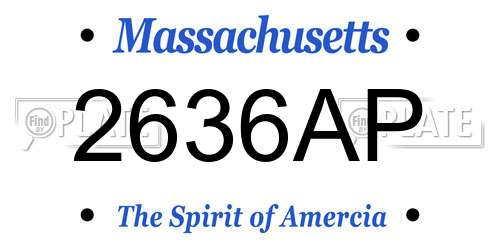 2636AP Massachusetts License Plate