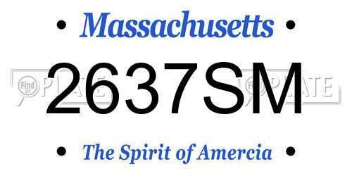 2637SM Massachusetts License Plate