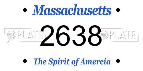2638 Massachusetts License Plate