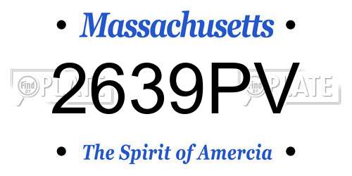 2639PV Massachusetts License Plate