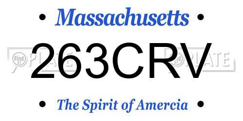 263CRV Massachusetts License Plate