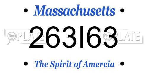 263I63 Massachusetts License Plate