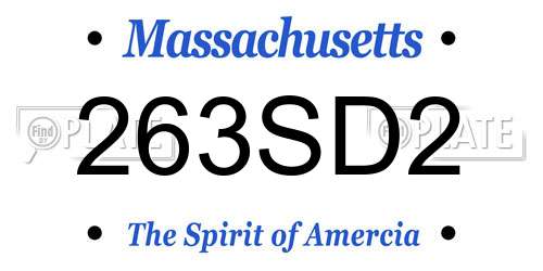 263SD2 Massachusetts License Plate