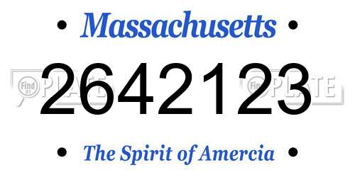 2642123 Massachusetts License Plate