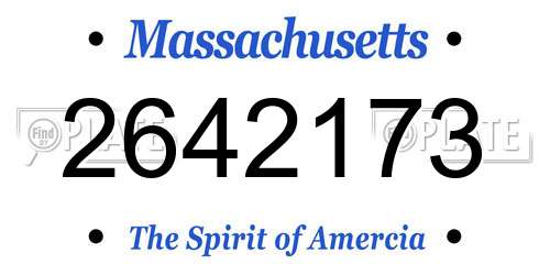2642173 Massachusetts License Plate