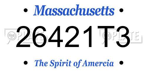 26421T3 Massachusetts License Plate