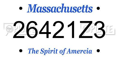 26421Z3 Massachusetts License Plate