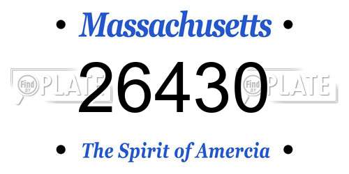 26430 Massachusetts License Plate