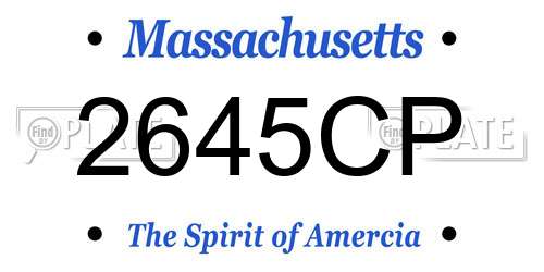 2645CP Massachusetts License Plate