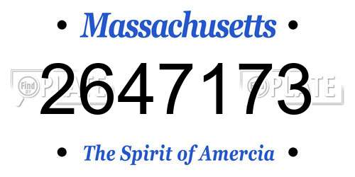 2647173 Massachusetts License Plate