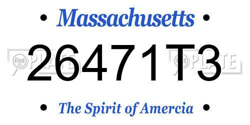 26471T3 Massachusetts License Plate