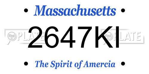 2647KI Massachusetts License Plate