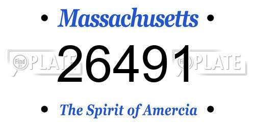 26491 Massachusetts License Plate
