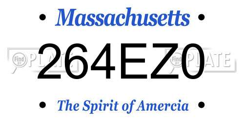 264EZ0 Massachusetts License Plate