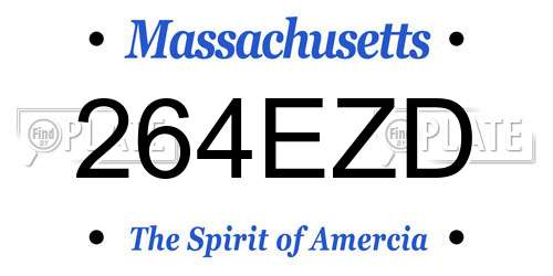 264EZD Massachusetts License Plate