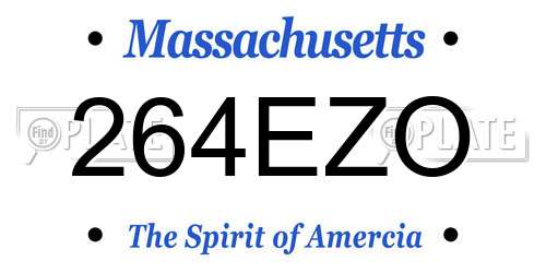 264EZO Massachusetts License Plate