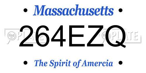 264EZQ Massachusetts License Plate