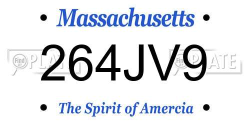 264JV9 Massachusetts License Plate