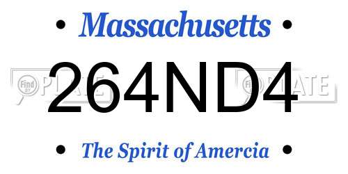 264ND4 Massachusetts License Plate