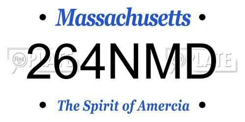 264NMD Massachusetts License Plate