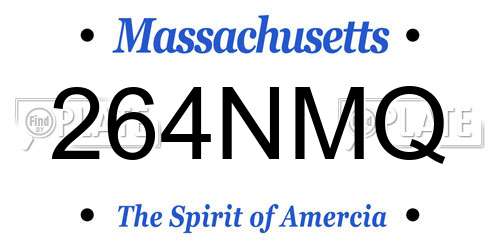 264NMQ Massachusetts License Plate